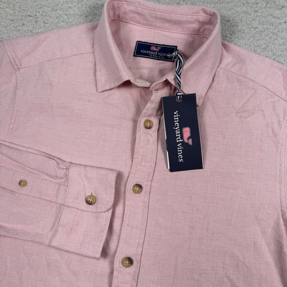 Vineyard Vines Flannel Shirt Mens XS Heathered Flamingo Pink Preppy NWT $98.50